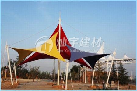 吴江东太湖彩色膜结构景观棚安装完毕